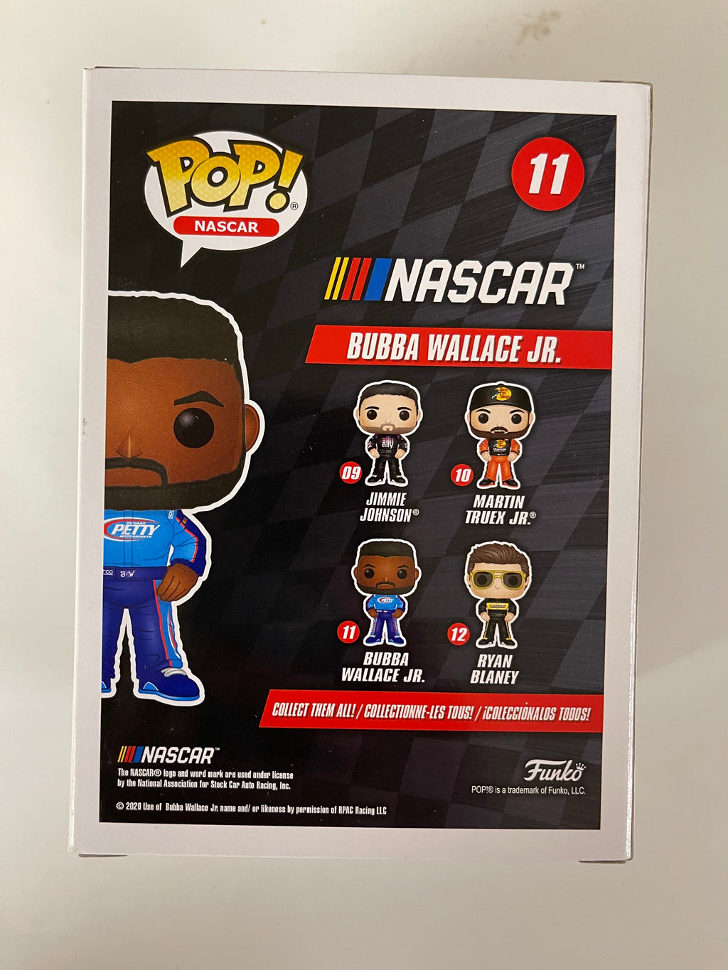 Funko Pop! Vinyl NASCAR Driver Bubba Wallace Jr. #11 With JSA COA Petty Racing Box Damage