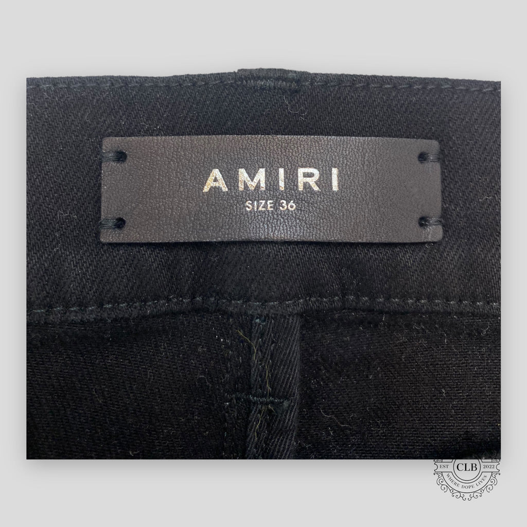 Amiri Hawaiian Star Art Patch Jeans in Black