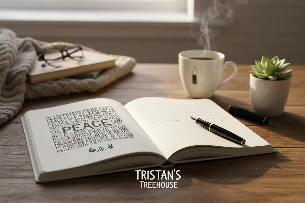 Peace Is a Universal Language Spiral Notebook – Gold Foil Floral Journal