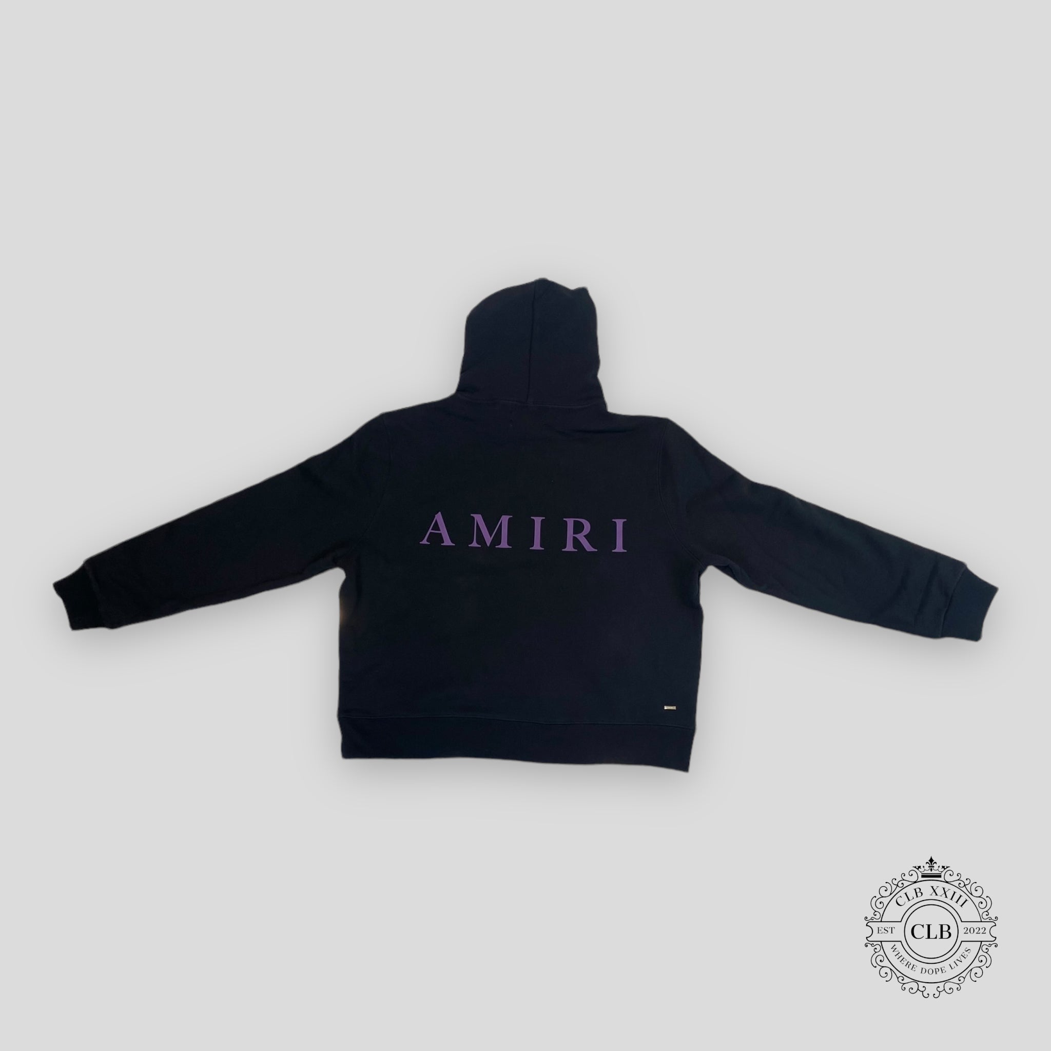 Amiri Ma Logo Hoodie in Black/Purple