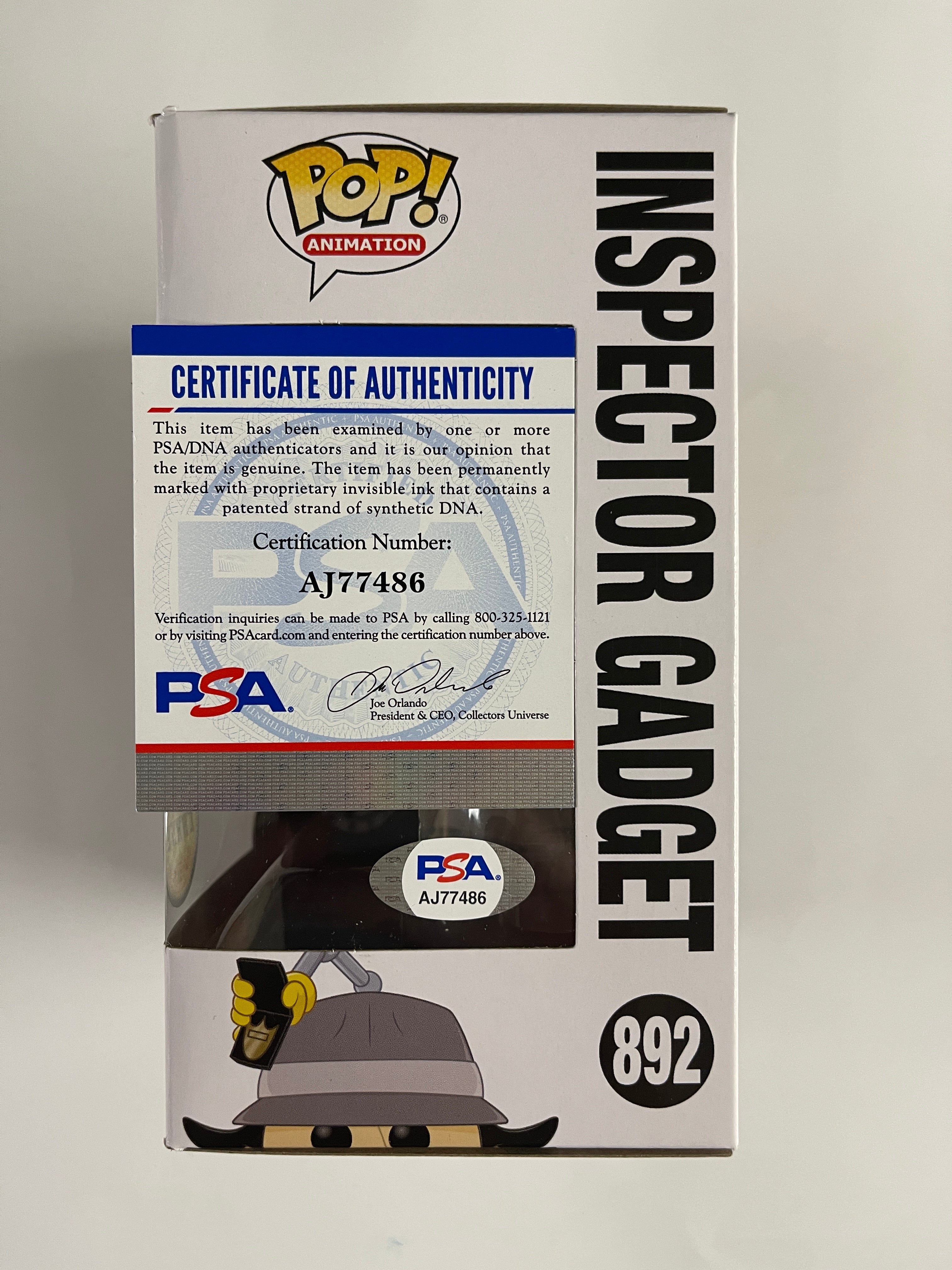 Maurice LaMarche Signed Inspector Gadget Chase #892 Funko Pop! With PSA/DNA COA