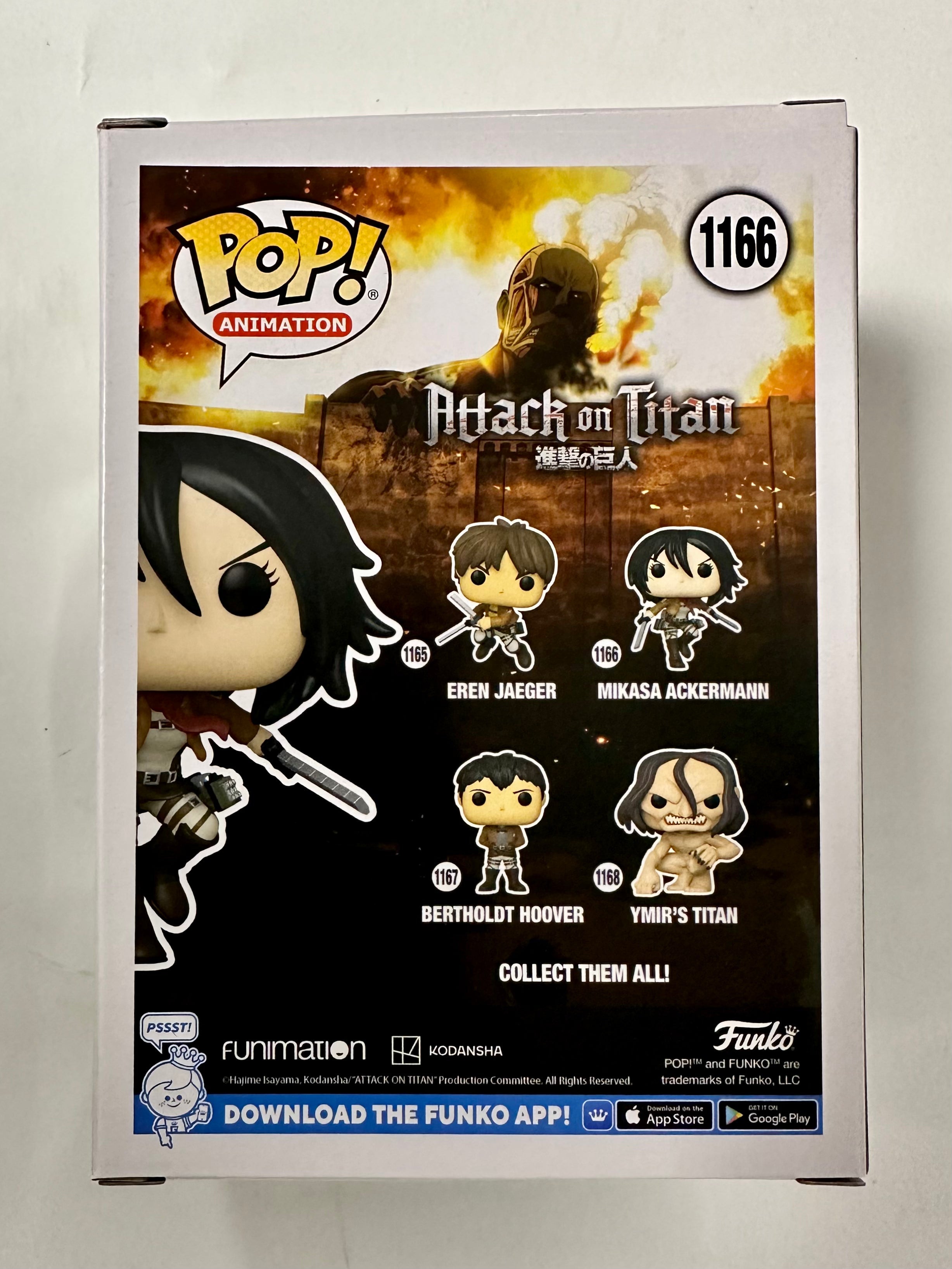 Funko Pop! Animation Mikasa Ackerman Leaping #1166 Attack On Titan AOT 2022