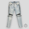 AMIRI MX2 WHITE BANDANA JEANS - LIGHT CLAY INDIGO