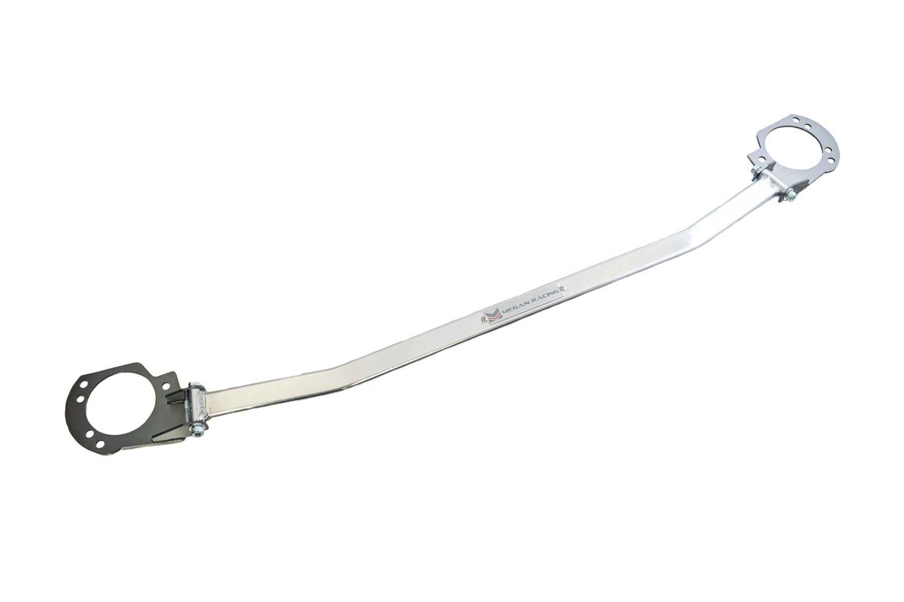 Megan Racing Strut Bar Front Upper for Mini Cooper 2008-2014 Race Spec Powdercoated Steel Base Polished Aluminum - MR-SB-MC08FU-1P