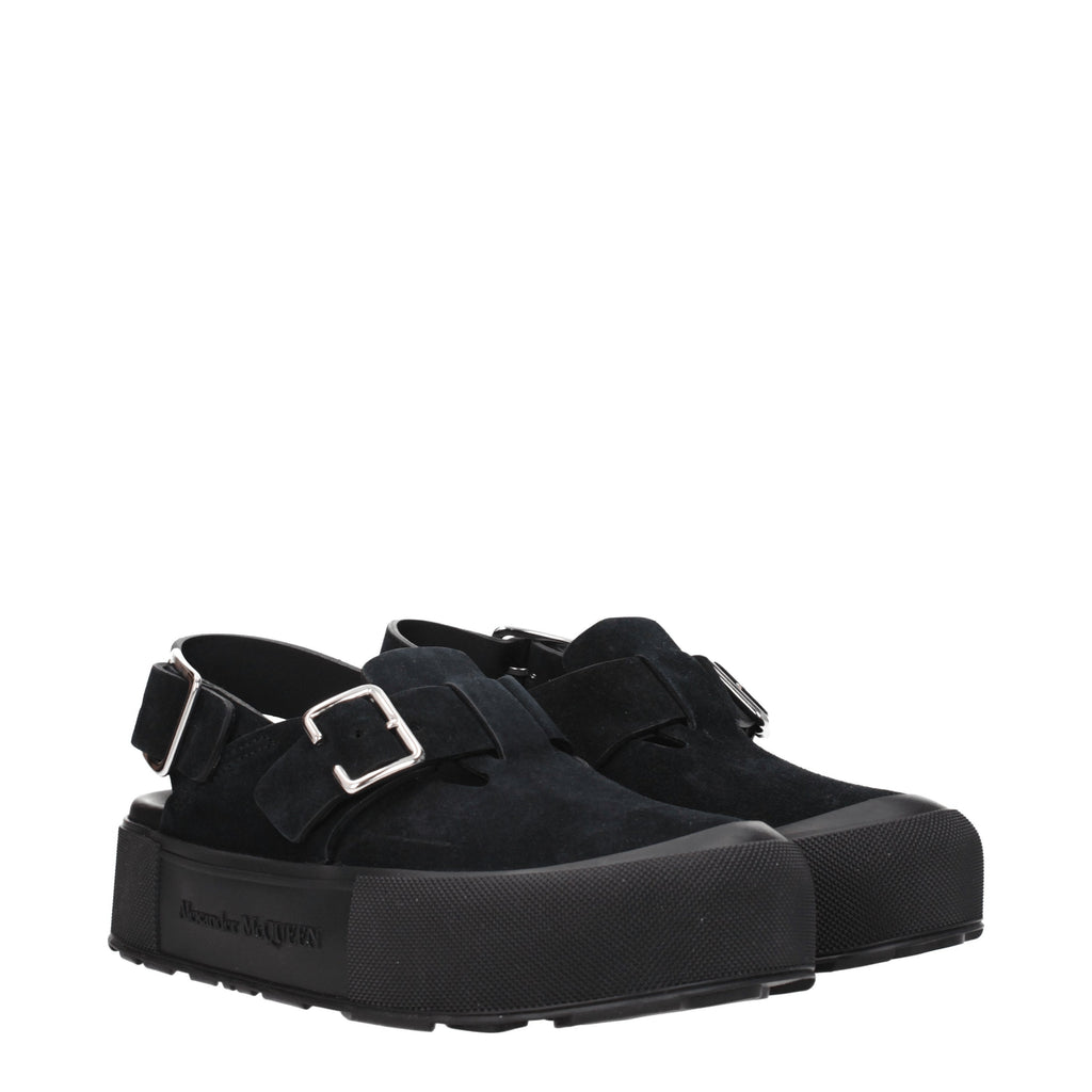 Alexander McQueen Sandali Uomo Camoscio Nero