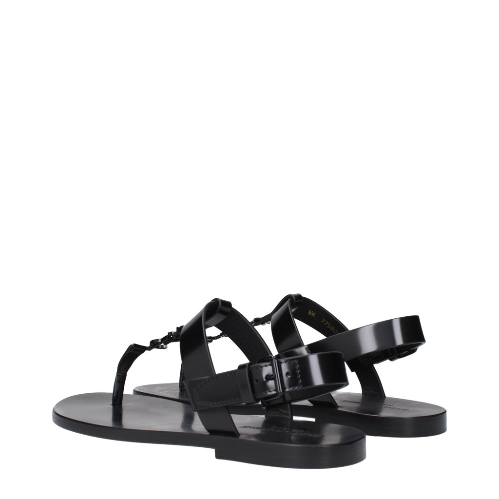 Saint Laurent Sandali Cassandre  Uomo Pelle Nero