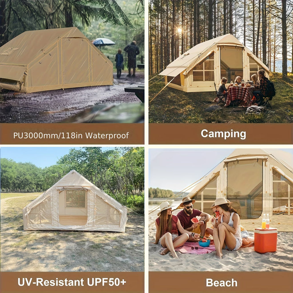 nflatable Camping Tent for 4-6 Person,4 Season Camping Tent, Large Luxury Air Tent