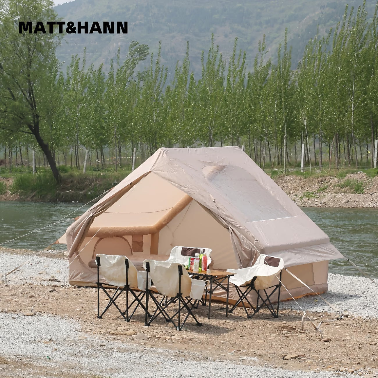 nflatable Camping Tent for 4-6 Person,4 Season Camping Tent, Large Luxury Air Tent