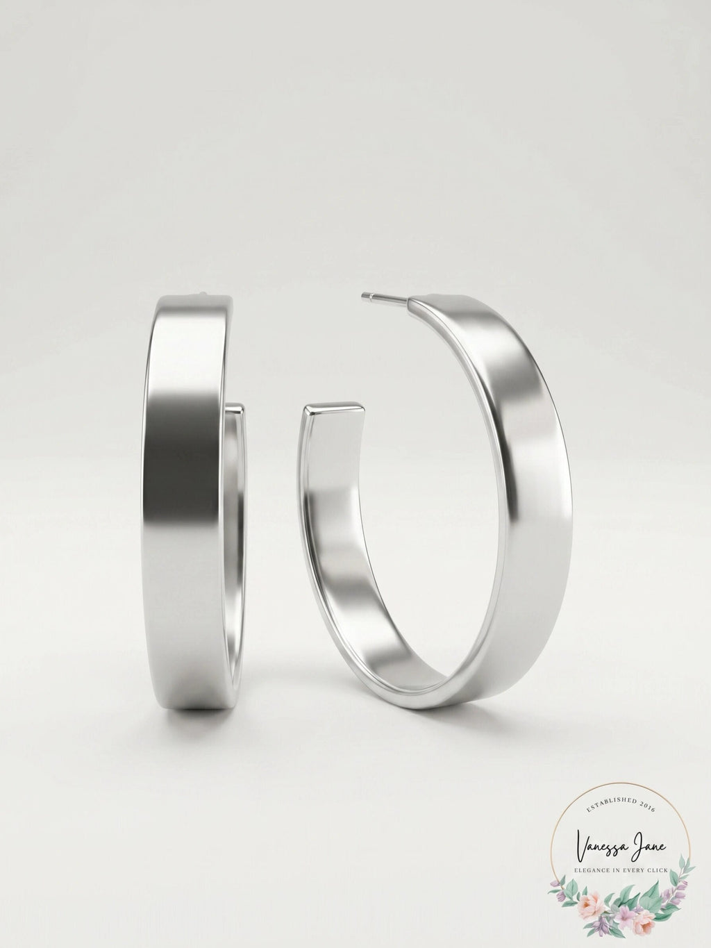Alfani Silver-Tone Medium Wide Open Hoop Earrings