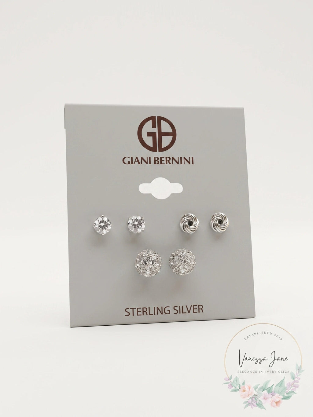 Giani Bernini Sterling Silver 3-Pc. Set Cubic Zirconia Stud  Earrings