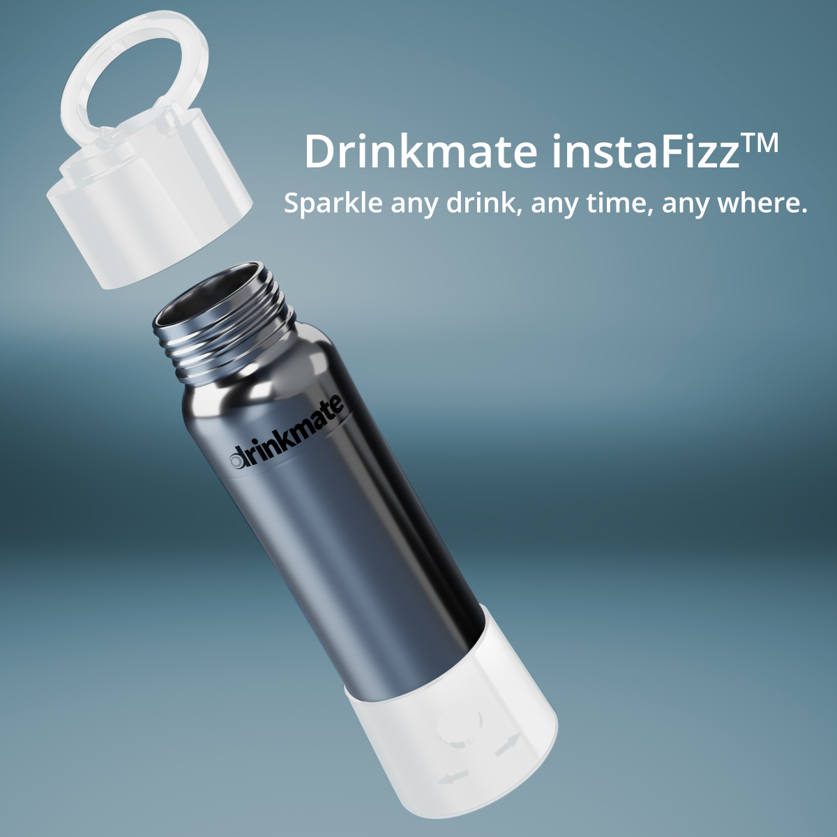 instaFizz Stainless Steel Carbonation Bottle Bundle with 10x 8g CO2 Cartridges and Silicone Sleeve