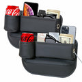 INTMOOD 2 Pack Car Seat Gap Organizer Leather Cup Holder Storage Box Black - PhishStones Products