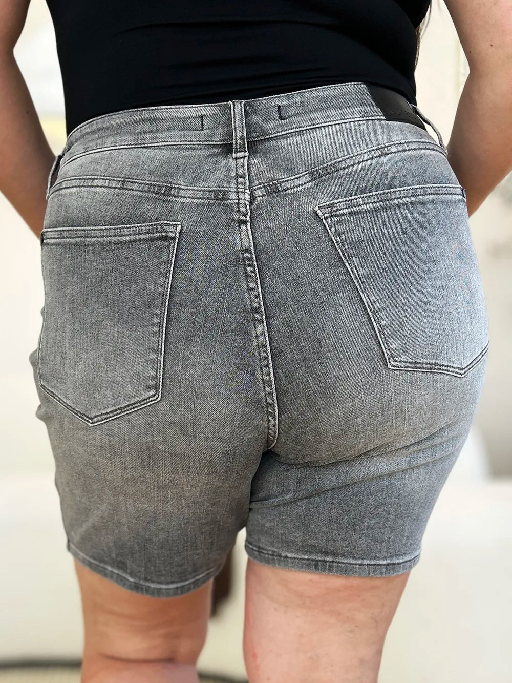 Judy Blue Full Size High Waist Washed Denim Shorts - PhishStones Products