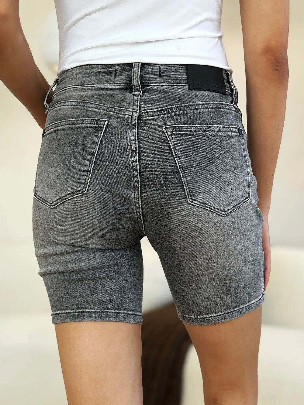 Judy Blue Full Size High Waist Washed Denim Shorts - PhishStones Products