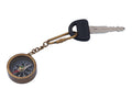 Antique Brass Compass Key Chain 5""