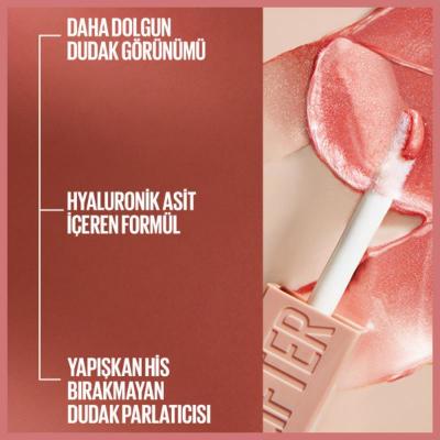 Maybelline New York Lifter Gloss - Moisturizing Hyaluronic Acid Lip Gloss with Lifting Effect, Non-Sticky Formula