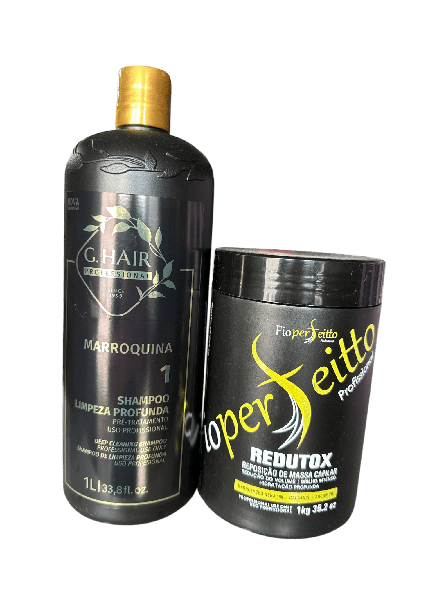 Keratin Treatment Kit G Hair Moroccan Detox Shampoo And Fio Perfeitto Hair Btox Mask 33.8fl.oz 1000ml