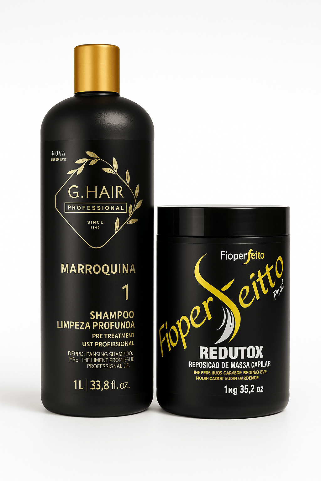 Keratin Treatment Kit G Hair Moroccan Detox Shampoo And Fio Perfeitto Hair Btox Mask 33.8fl.oz 1000ml