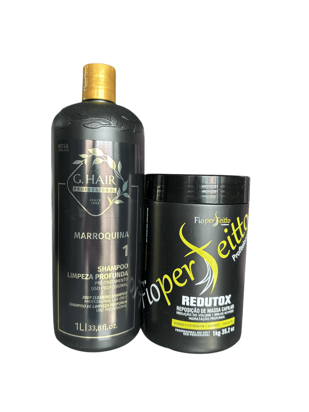 Keratin Treatment Kit G Hair Moroccan Detox Shampoo And Fio Perfeitto Hair Btox Mask 33.8fl.oz 1000ml