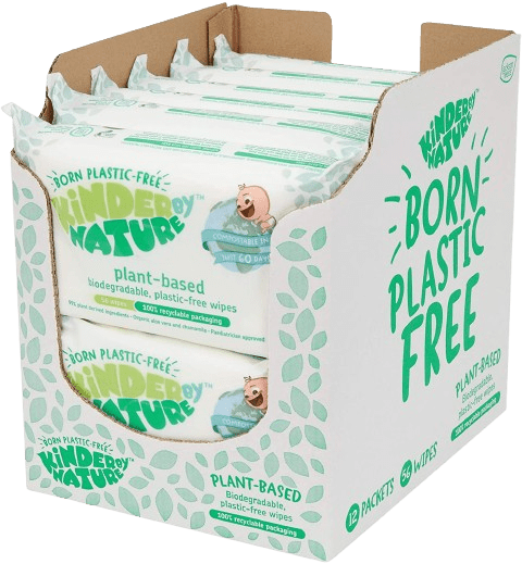 Kinder by Nature 100% Biodegradable Plant - Based Baby Wipes - 672 Count (12 packs of 56 wipes) - PhishStones Products