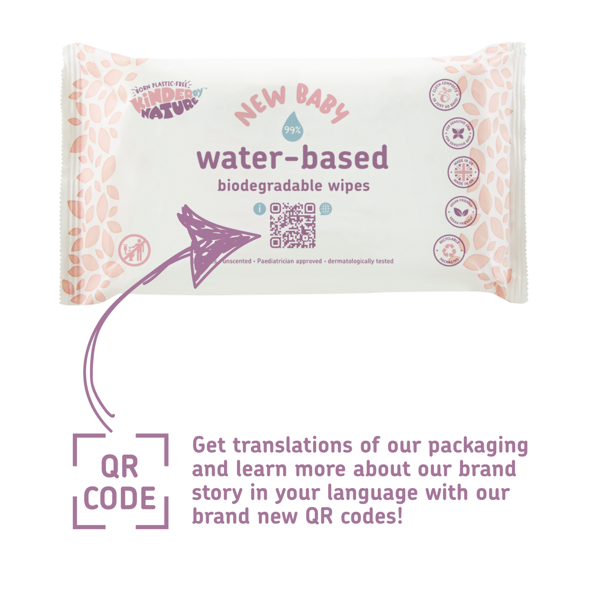 Kinder by Nature 100% Biodegradable Water - Based Baby Wipes - 672 Count (12 packs of 56 wipes) - PhishStones Products