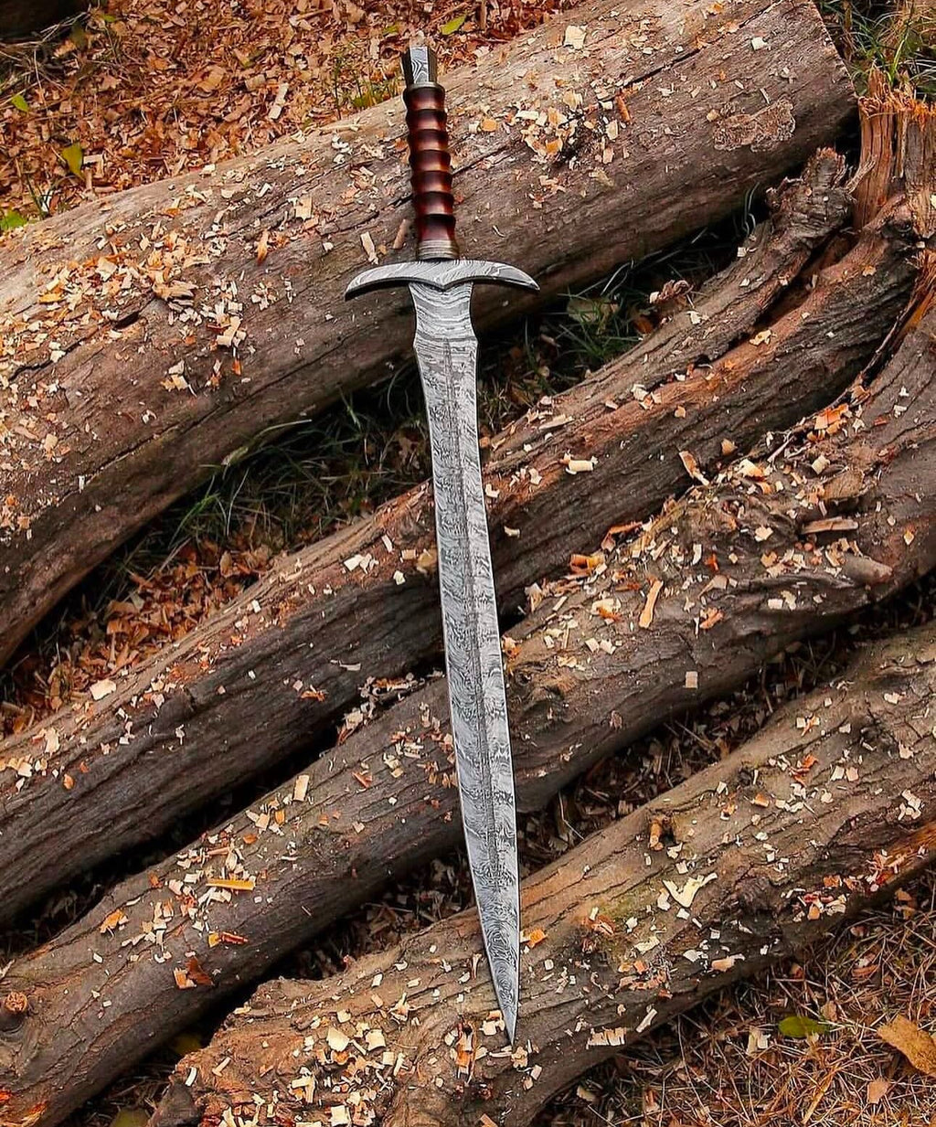 Kingslayer Arming Sword with Damascus Blade - PhishStones Products