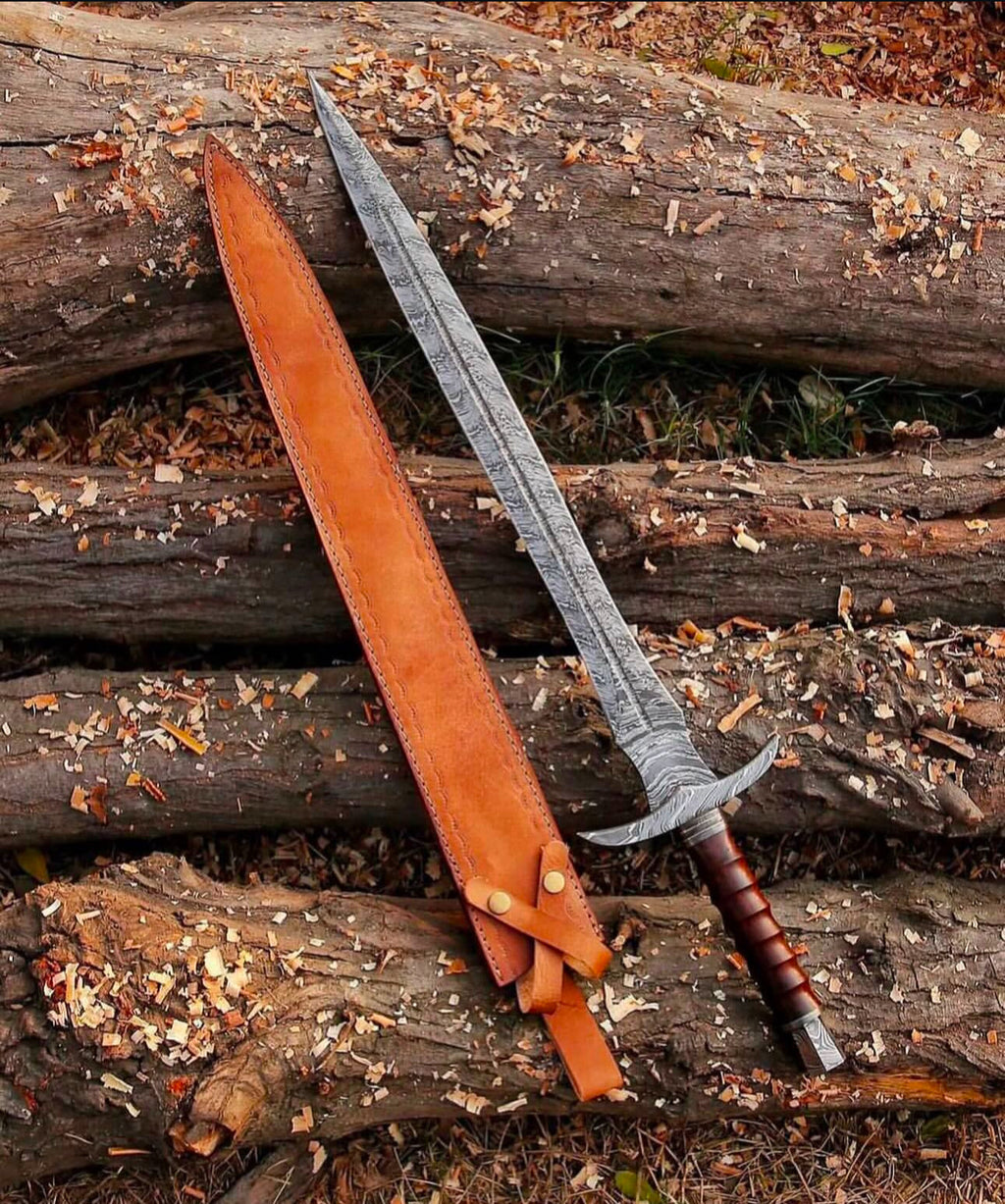 Kingslayer Arming Sword with Damascus Blade - PhishStones Products