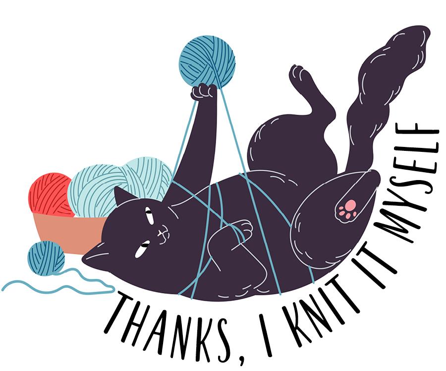 Thanks, I Knit it Myself (Die Cut Sticker)