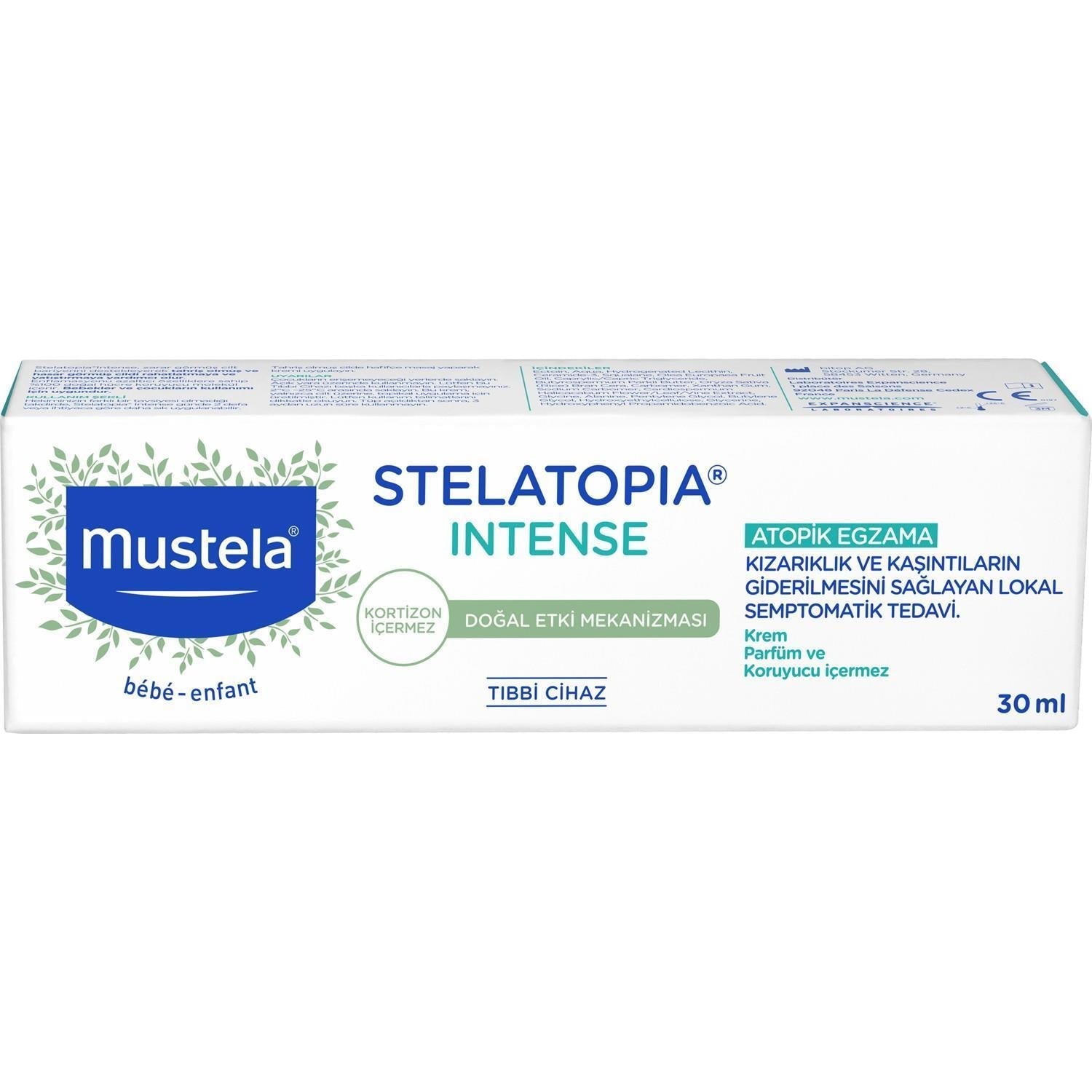 Mustela Stelatopia Soothing Cream for Irritated Skin - Fragrance-Free, Relieves Redness & Itching, 1.01 fl oz