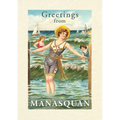 Vintage Lined Notebook Greetings from Manasquan, New Jersey - Paperback