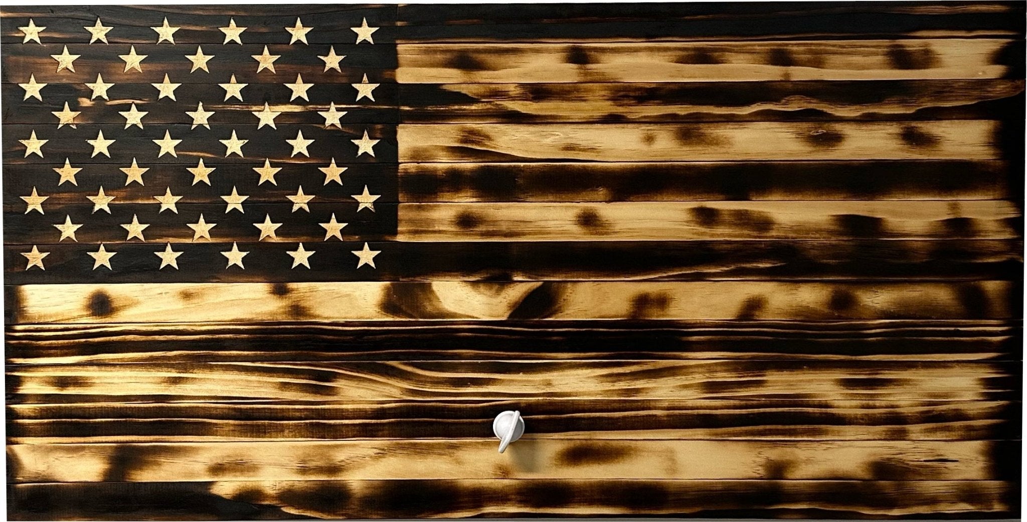 Large Burnt American Flag Hidden Gun Storage Cabinet (Burnt) - PhishStones Products