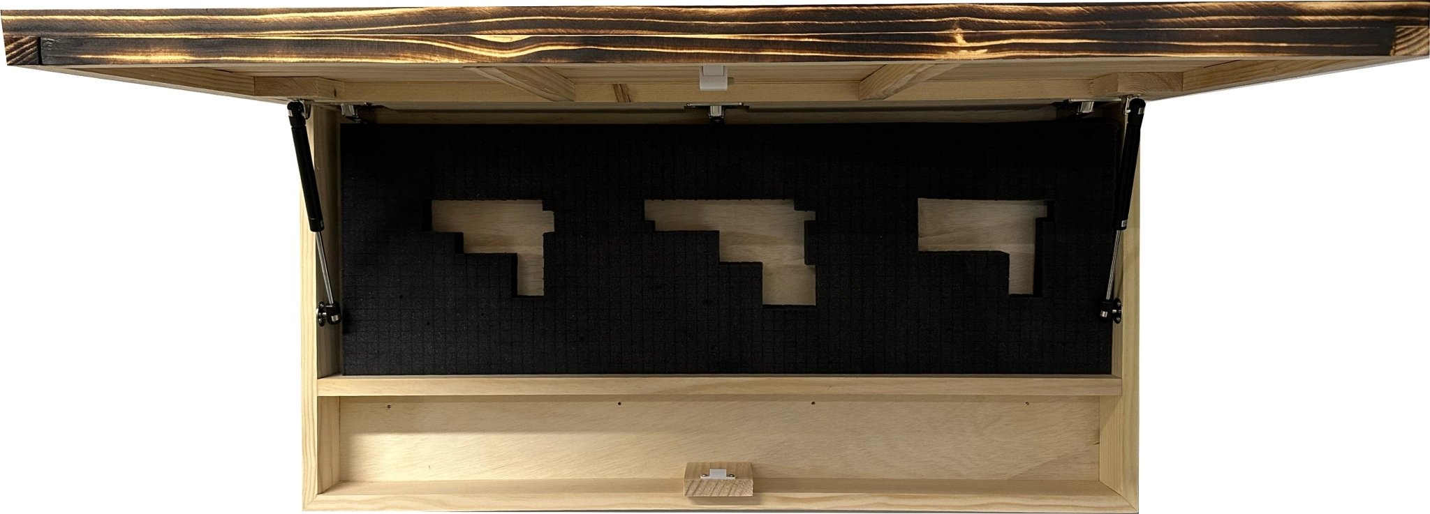 Large Burnt American Flag Hidden Gun Storage Cabinet (Burnt) - PhishStones Products