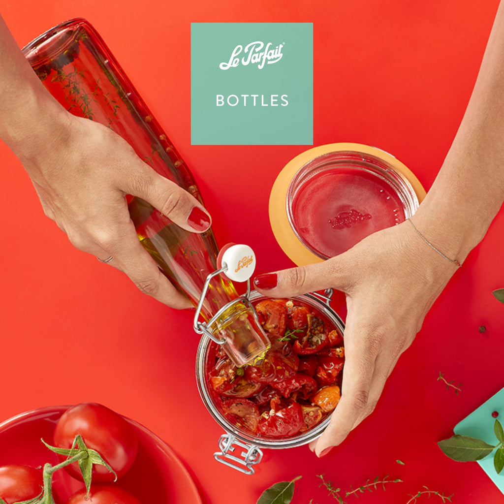 Le Parfait Bottles, French Glass Swing-Top and Milk Bottles with Reusable Caps