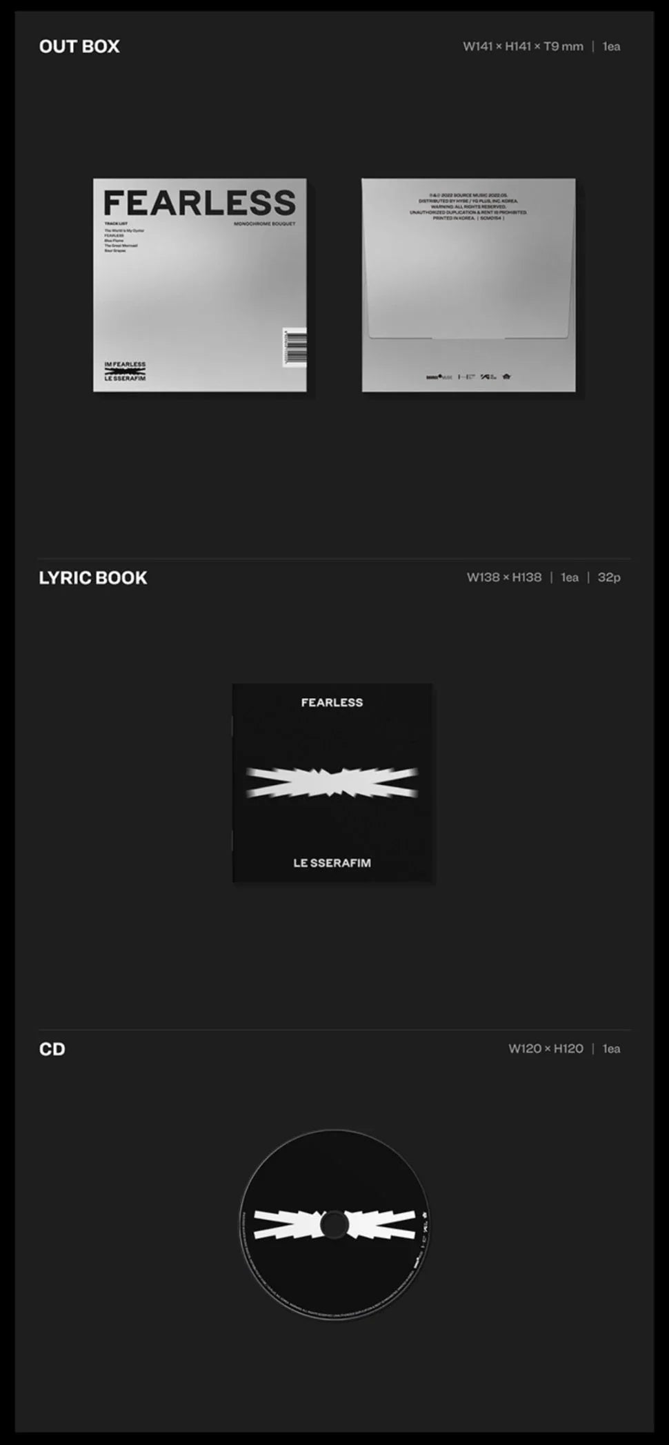 LE SSERAFIM 1st Mini Album - Fearless