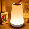 LED 13 - Color RGB Rechargeable Night Light Remote & Touch Control USB Dimmable Portable Bedside Table Lamp - PhishStones Products