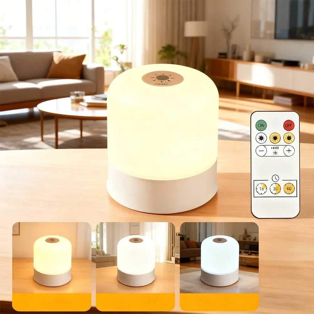 LED Dimmable Night Light Rechargeable and Plug - in Touch RGB Bedside Desk Lamp - PhishStones Products