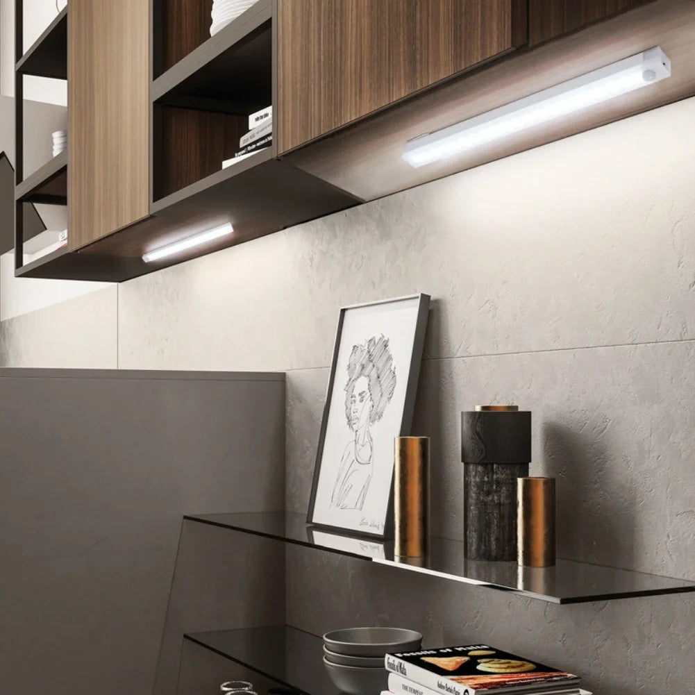 LED Motion Sensor Night Light 19.7 in (50 cm) – USB - C Rechargeable Wireless Cabinet, Wardrobe & Staircase Backlight - PhishStones Products