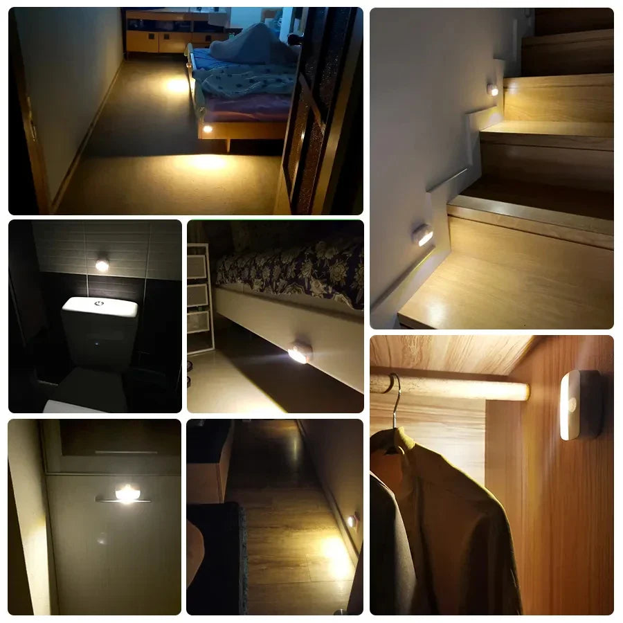 LED Motion Sensor Night Light - Auto On/Off PIR Under - Cabinet & Closet Light, Battery Powered (3x AAA), Cool/Warm White - PhishStones Products