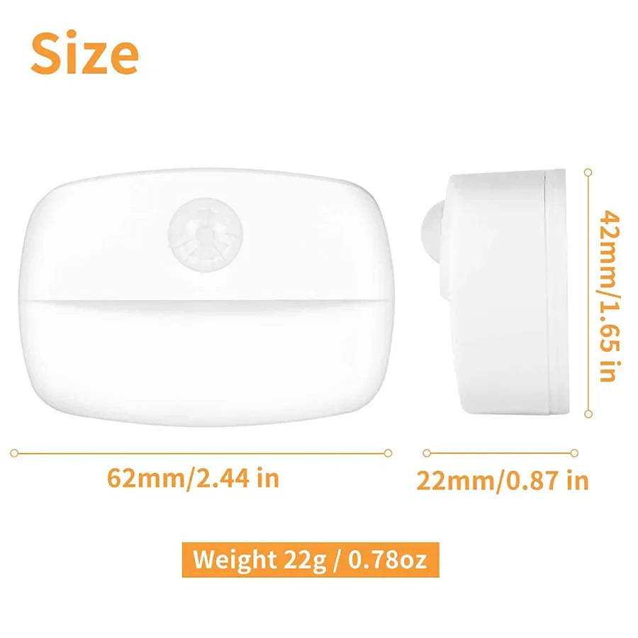 LED Motion Sensor Night Light - Auto On/Off PIR Under - Cabinet & Closet Light, Battery Powered (3x AAA), Cool/Warm White - PhishStones Products