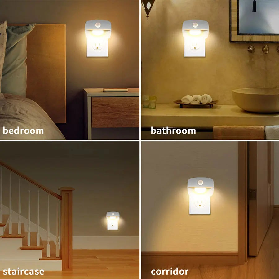 LED Motion Sensor Night Light EU Plug 220V – Plug - In Wall Lamp for Hallway, Stair, Kitchen & Bedroom - PhishStones Products