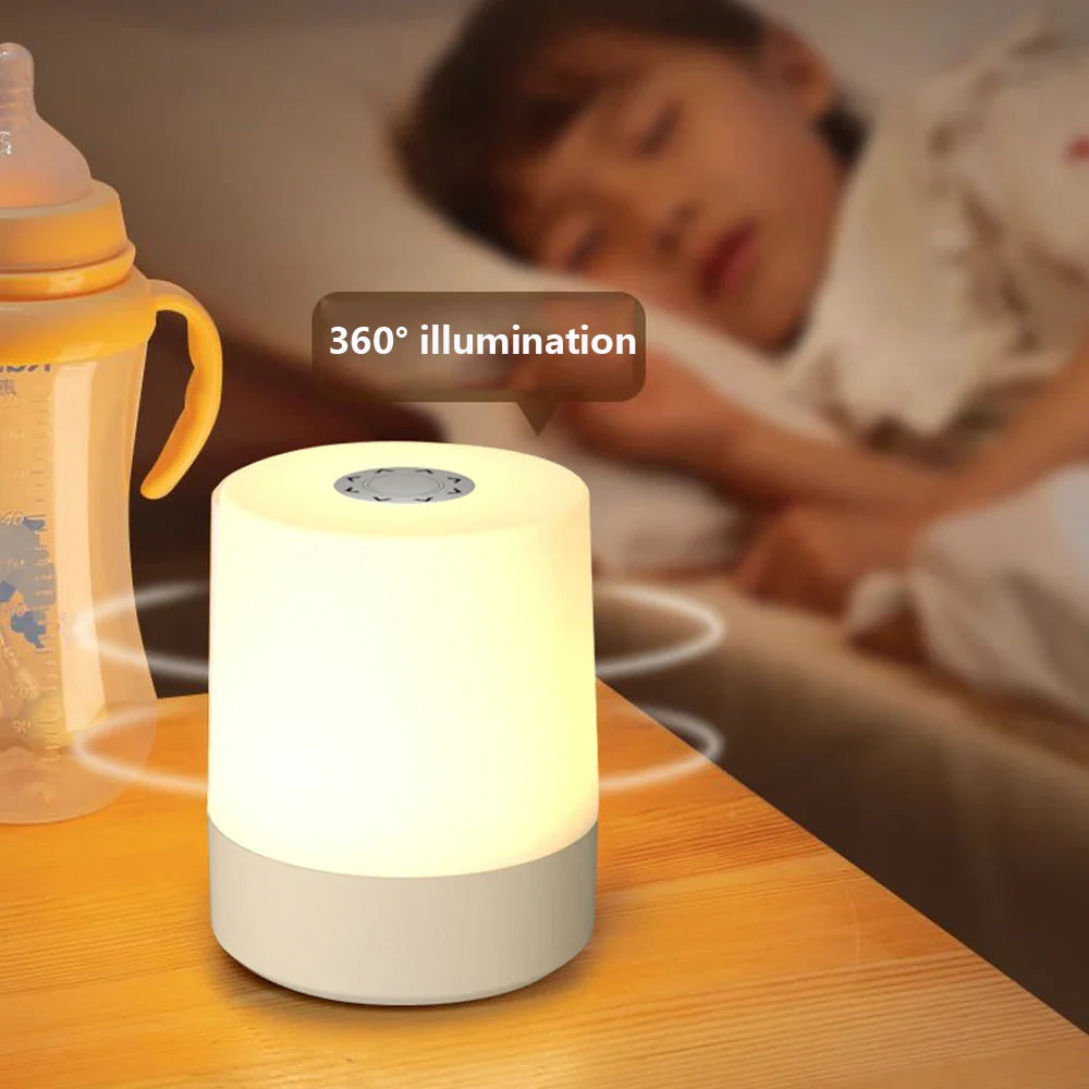 LED Touch Night Light USB Rechargeable 3 - Color Dimmable Table Lamp with Remote – Bedside Bedroom Decor - PhishStones Products