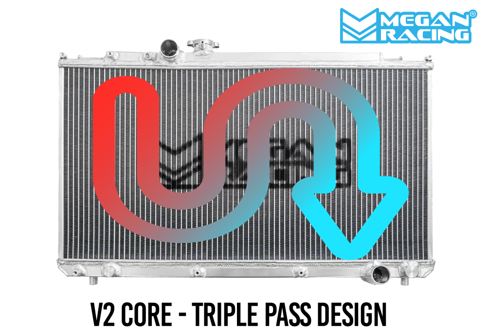 Megan Racing Radiator Triple Pass V2 for Lexus IS300 2000-2005 MT All Aluminum 50mm Heat Exchanger MR-RT-LI01-V2