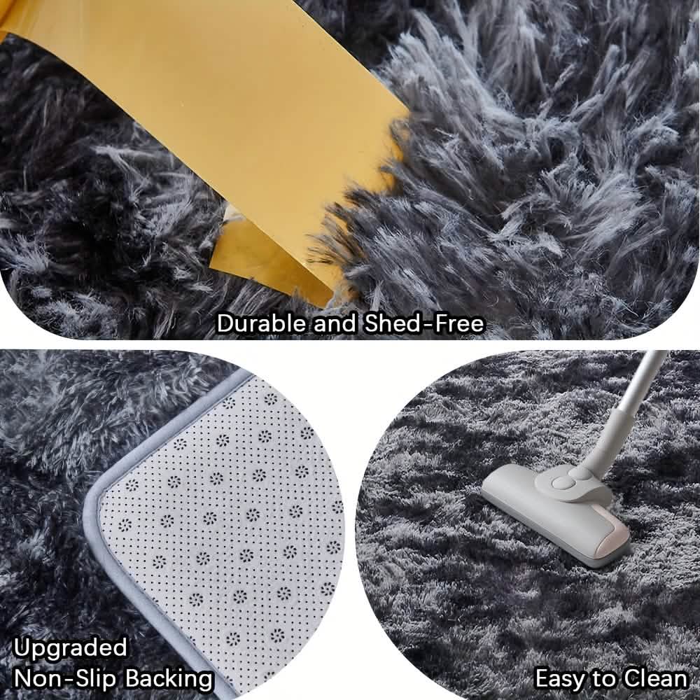 Light Gray Shaggy Area Rug – Soft Plush Indoor Carpet - PhishStones Products