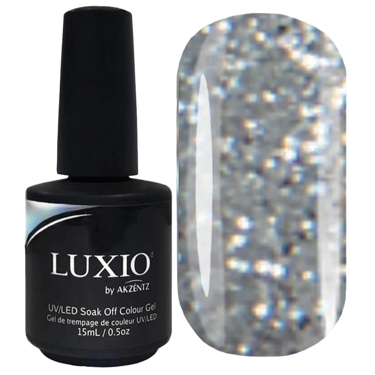 Luxio - Glitter Silver Gel Polish, 15ml