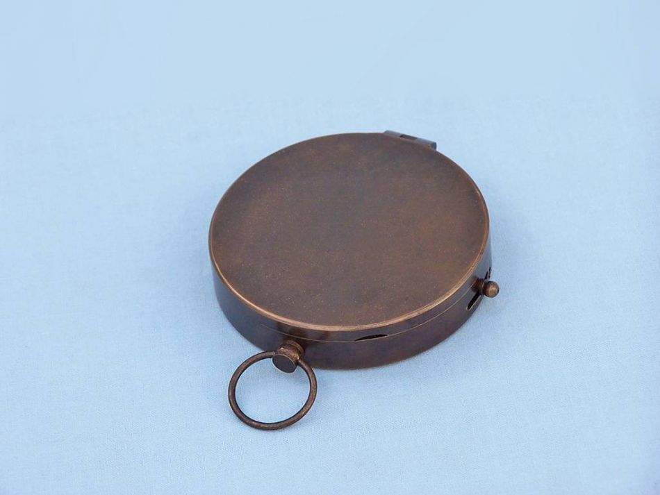 Bronzed Gentlemen's Compass With Rosewood Box 4""