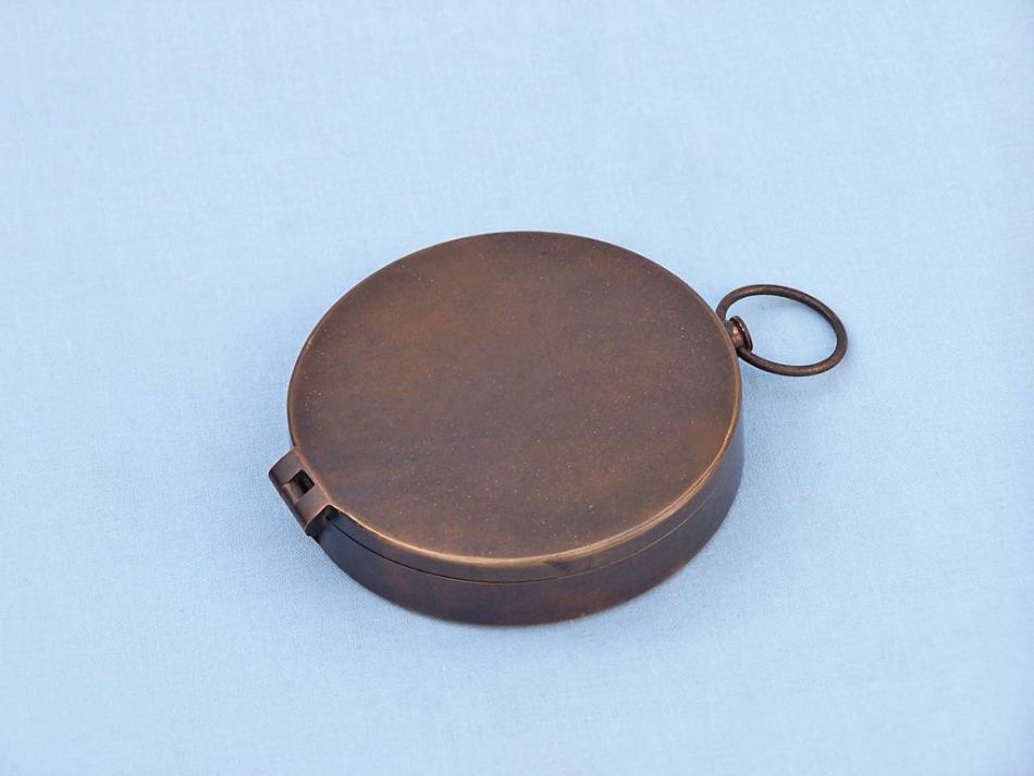 Bronzed Gentlemen's Compass With Rosewood Box 4""