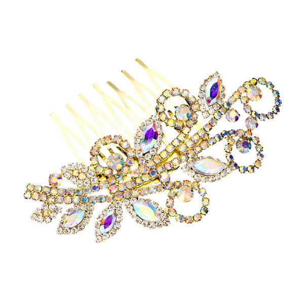 Marquise Stone Accented Wedding Bridal Rhinestone Hair Comb