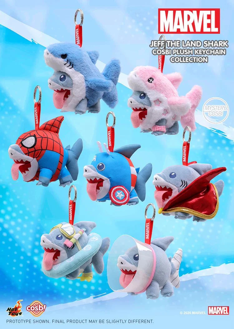 Marvel Comics Cosbi Jeff the Land Shark Random Plush Keychain Blind Box