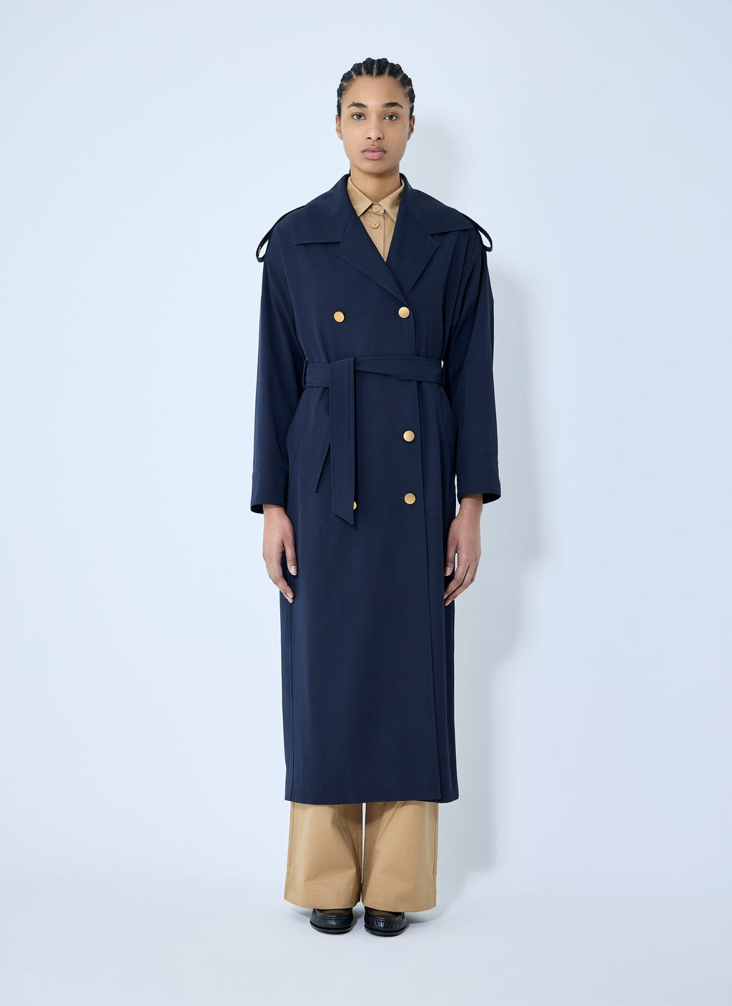 Max Mara Women Gabardine Wool Coat