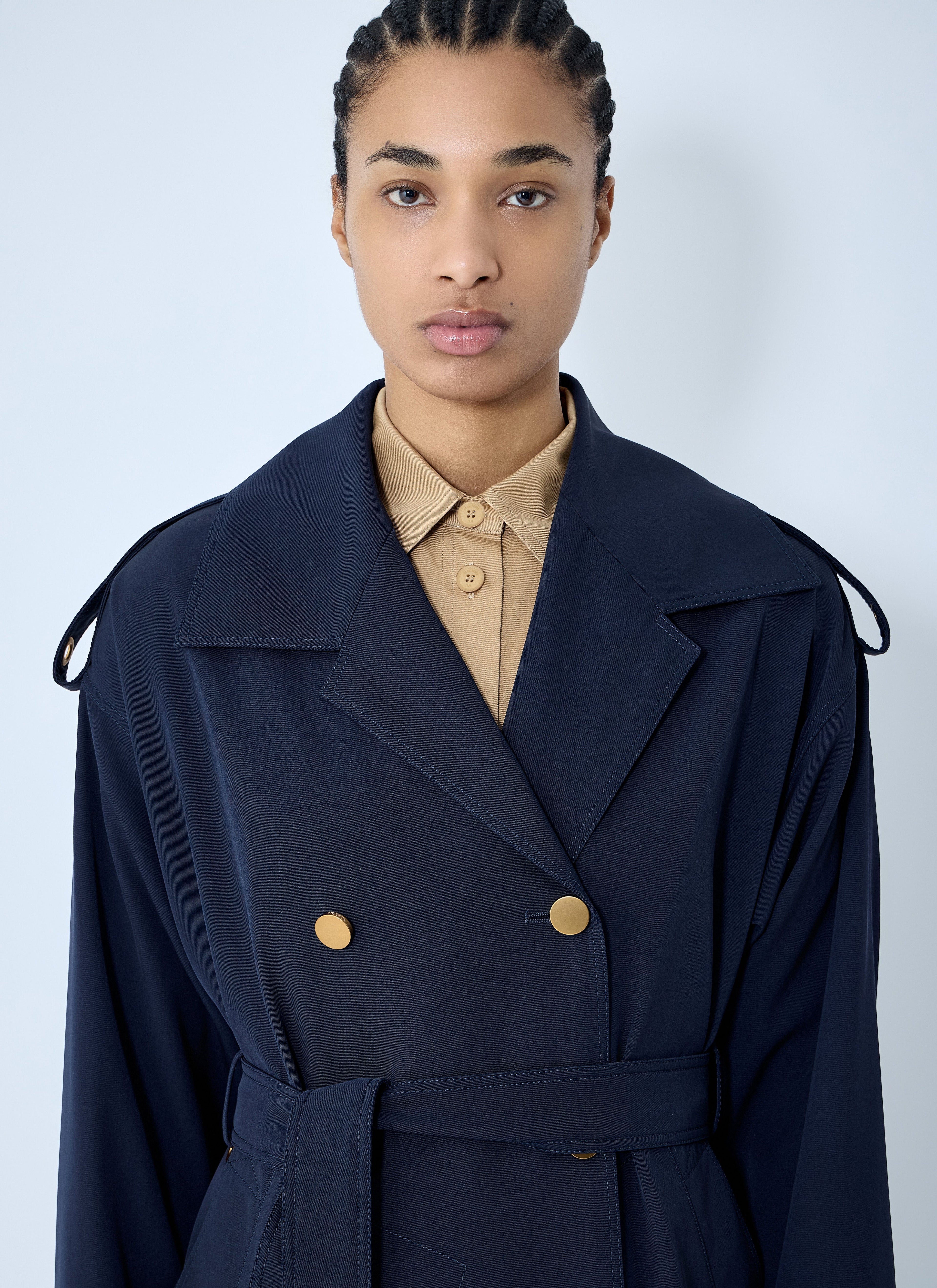 Max Mara Women Gabardine Wool Coat